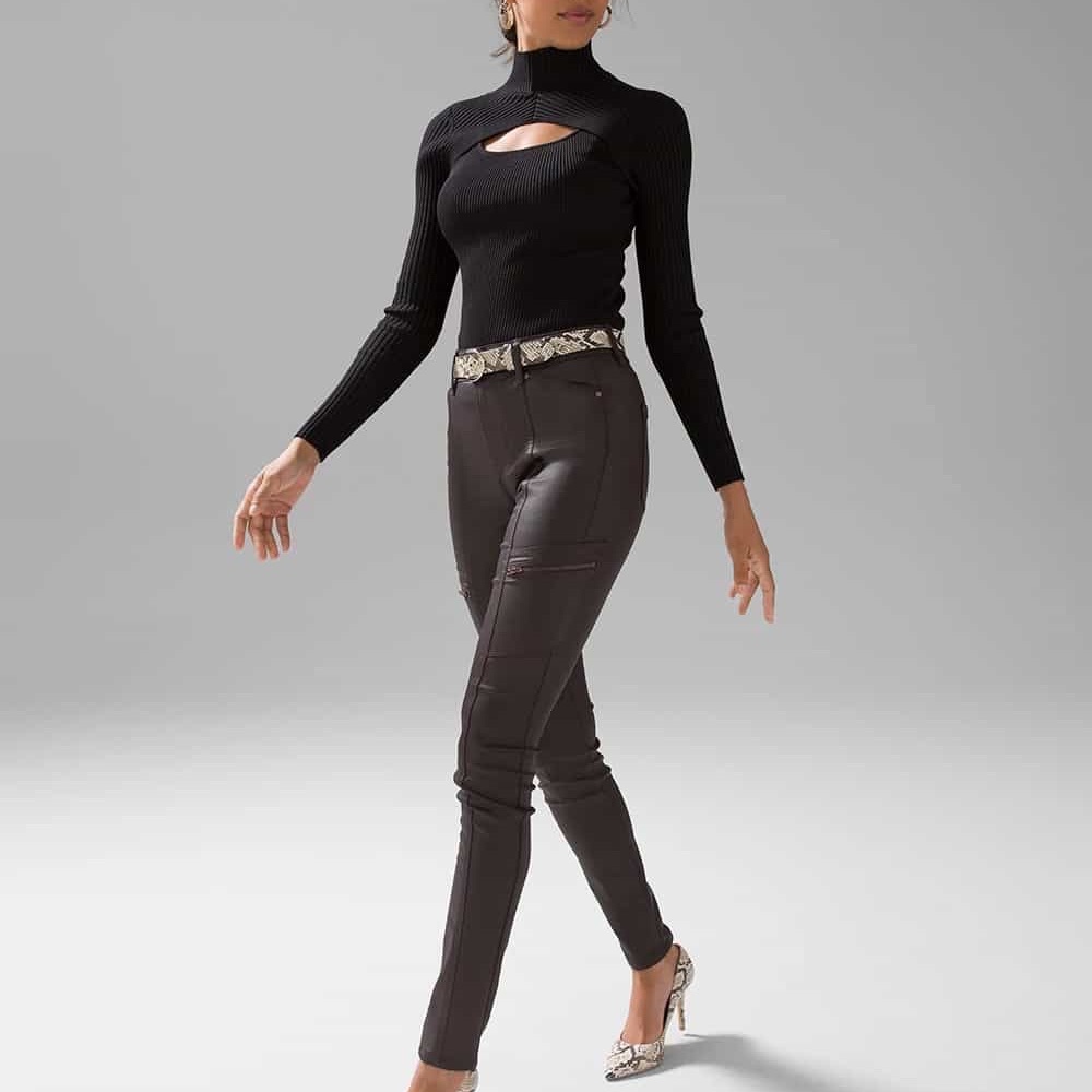 White House Black Market Coated Skinny High Rise Pants Size 6